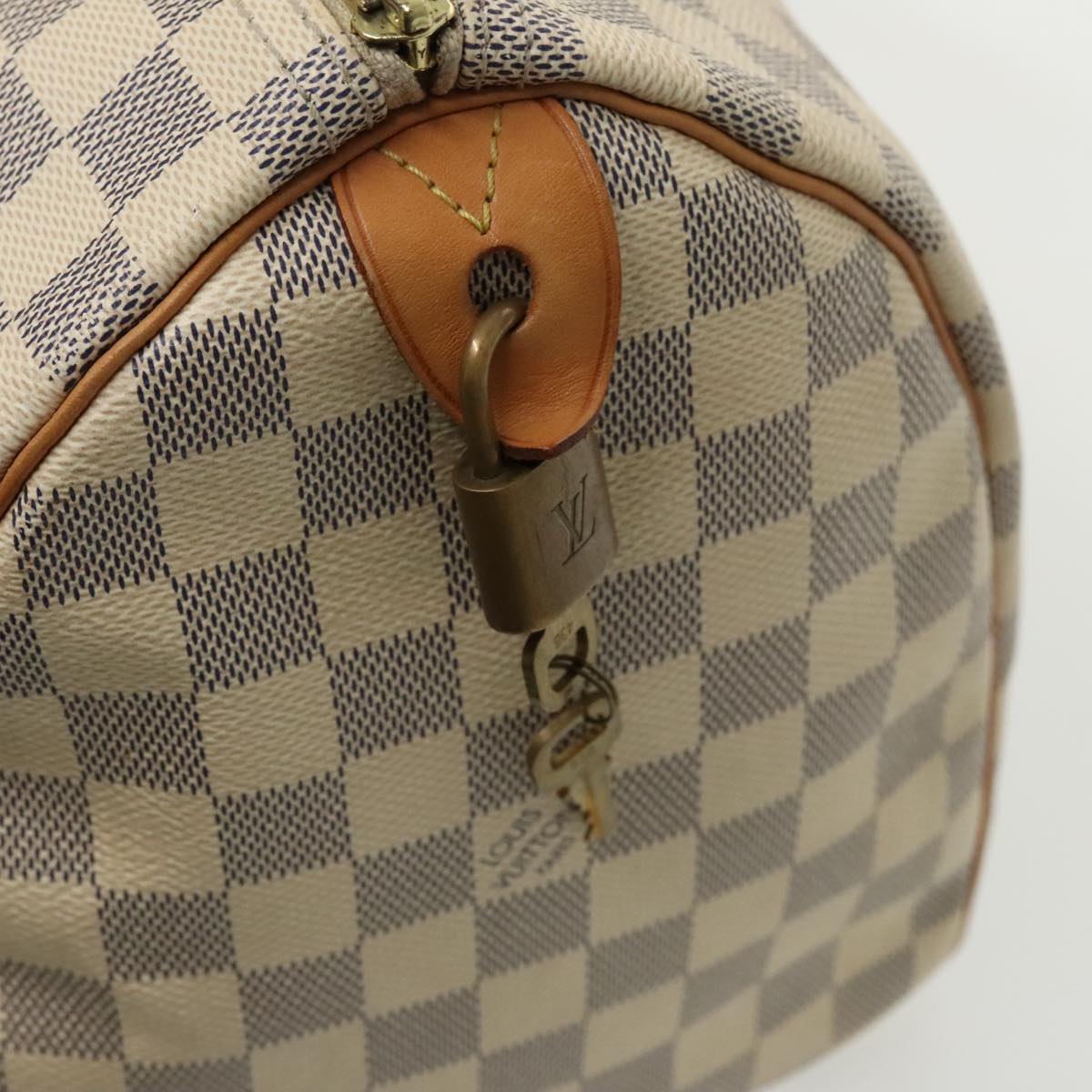 LOUIS VUITTON Damier Azur Speedy 30 Hand Bag N41533 LV Auth 97993