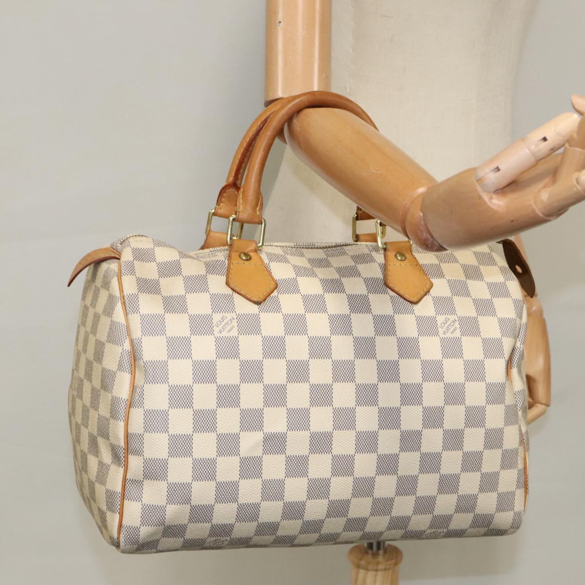 LOUIS VUITTON Damier Azur Speedy 30 Hand Bag N41533 LV Auth 97993