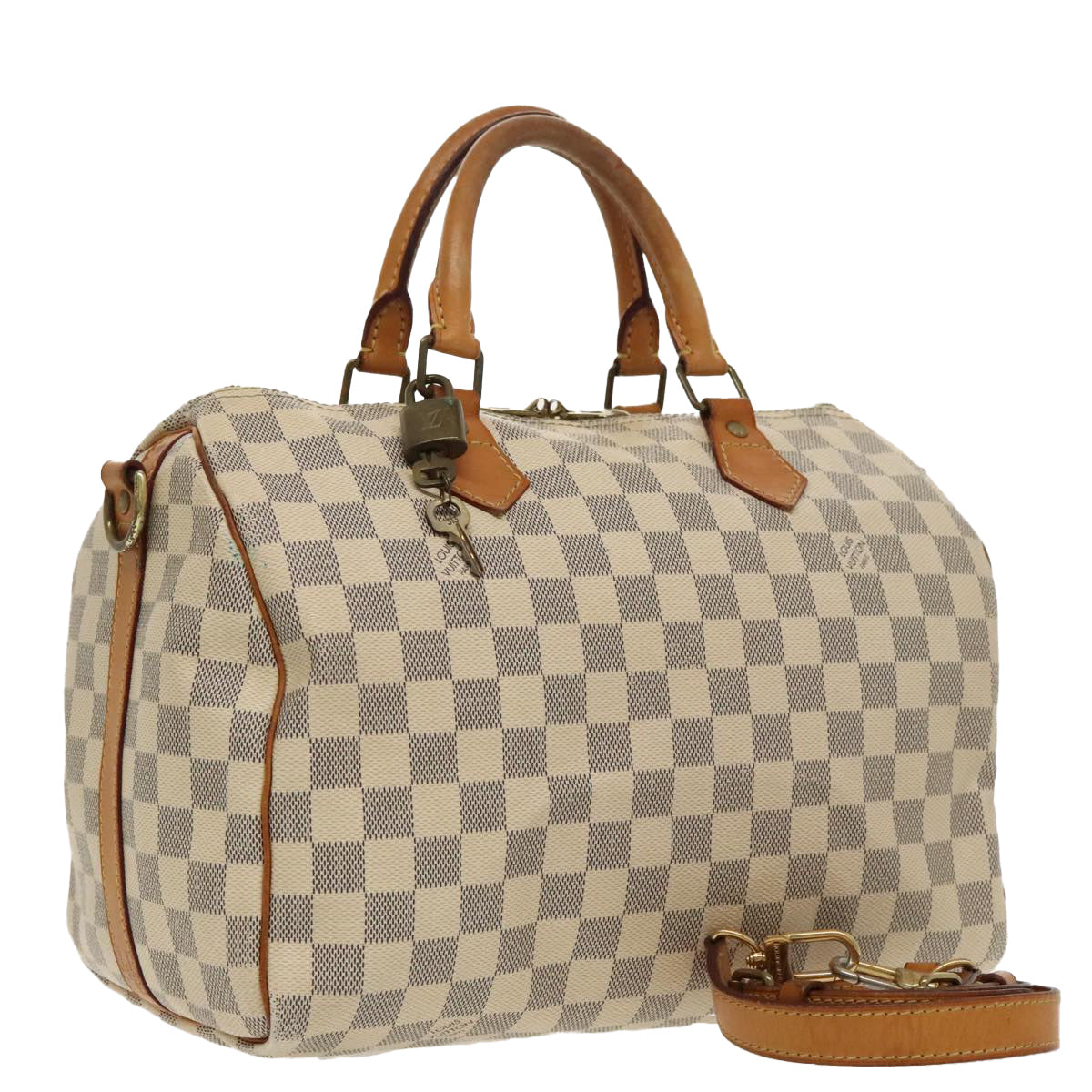 LOUIS VUITTON Damier Azur Speedy Bandouliere 30 Hand Bag 2way N41052 Auth 97999