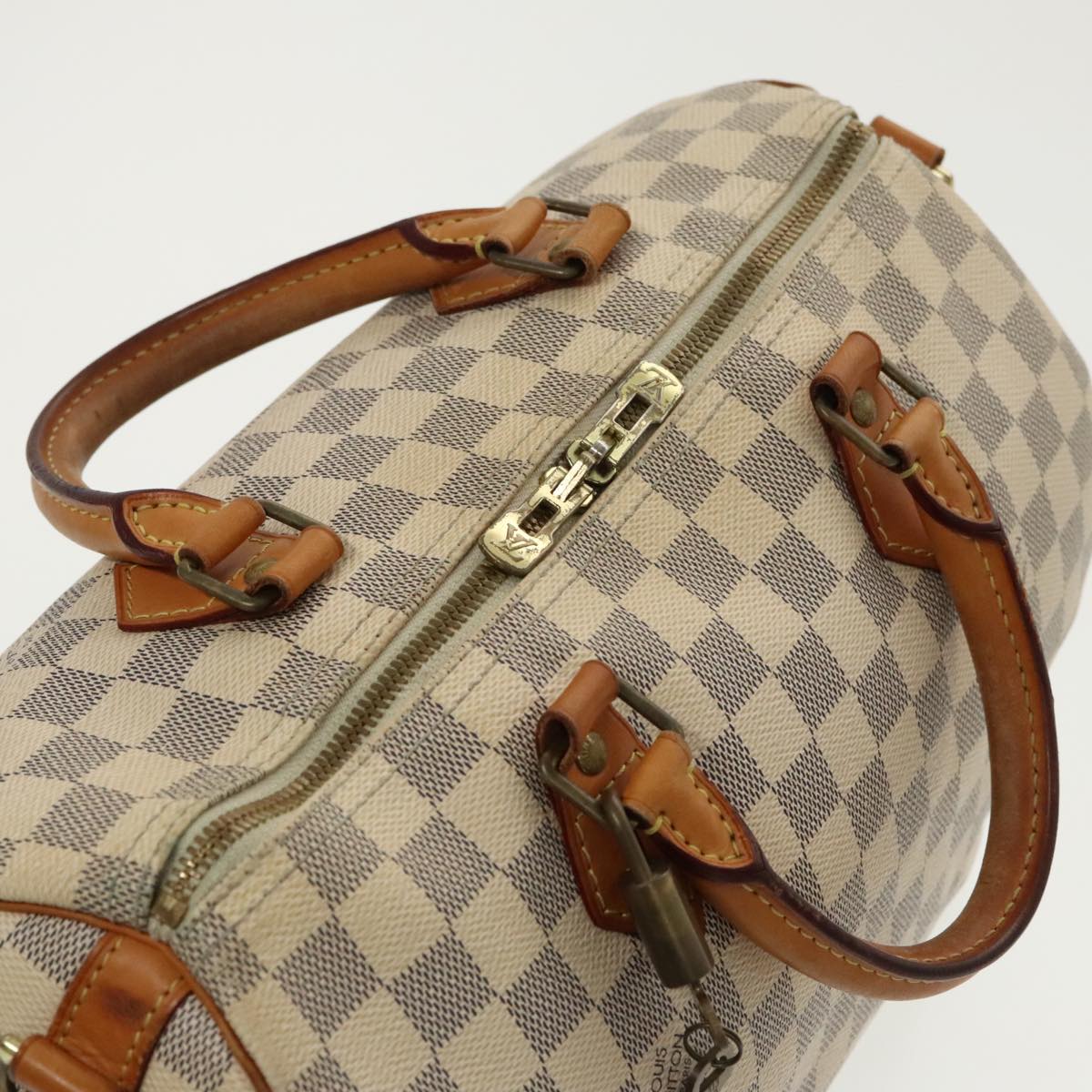 LOUIS VUITTON Damier Azur Speedy Bandouliere 30 Hand Bag 2way N41052 Auth 97999