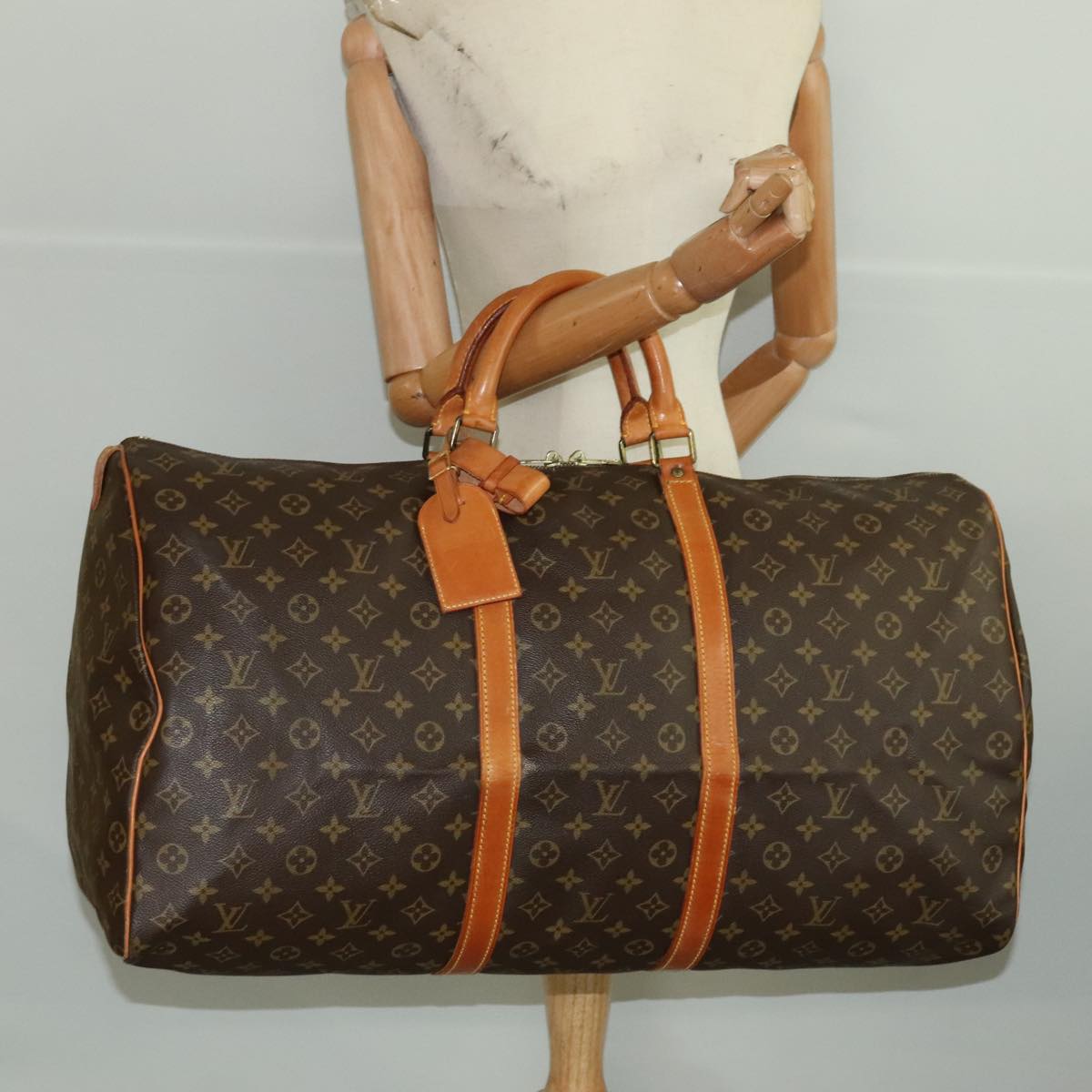 LOUIS VUITTON Monogram Keepall 60 Boston Bag M41422 LV Auth 98006