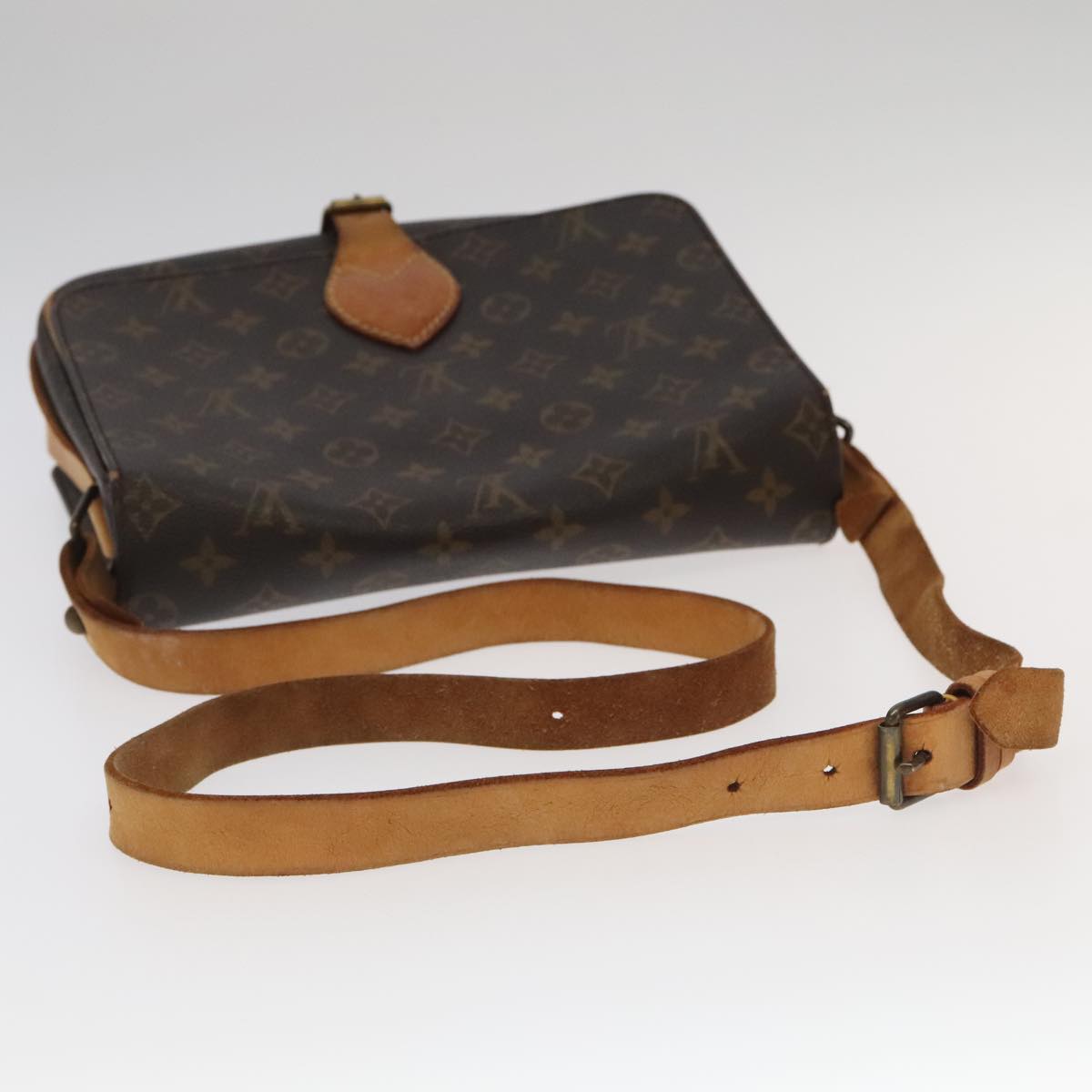 LOUIS VUITTON Monogram Cartouchiere GM Shoulder Bag M51252 LV Auth 98011