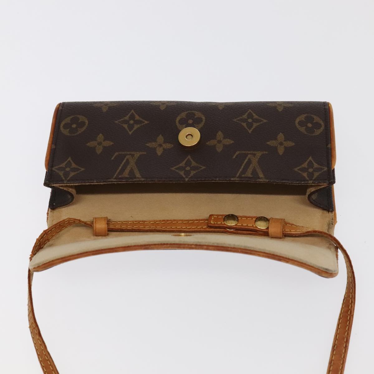 LOUIS VUITTON Monogram Pochette Twin PM Shoulder Bag M51854 LV Auth 98019