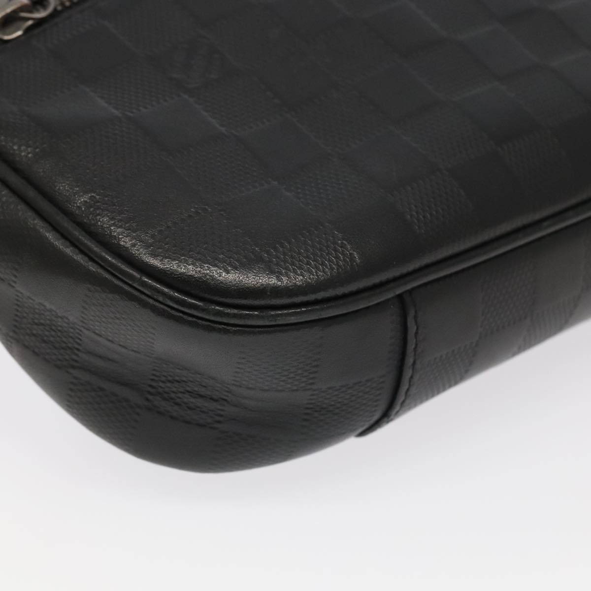 LOUIS VUITTON Damier Anfini Ambreil ShoulderBag Black Onyx N41288 Auth 98025