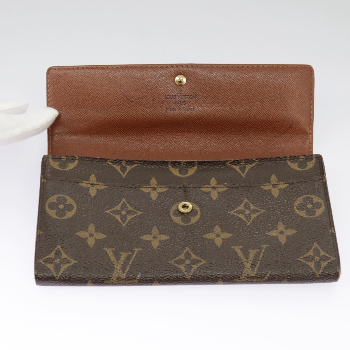 LOUIS VUITTON Monogram Portefeuille Sarah Long Wallet M61734 LV Auth 98029