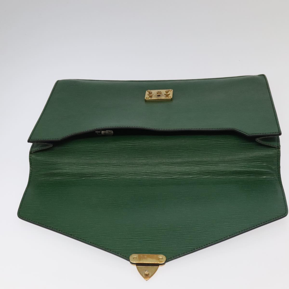 LOUIS VUITTON Epi Porte Documents Bandouliere Briefcase Green M54464 Auth 98045