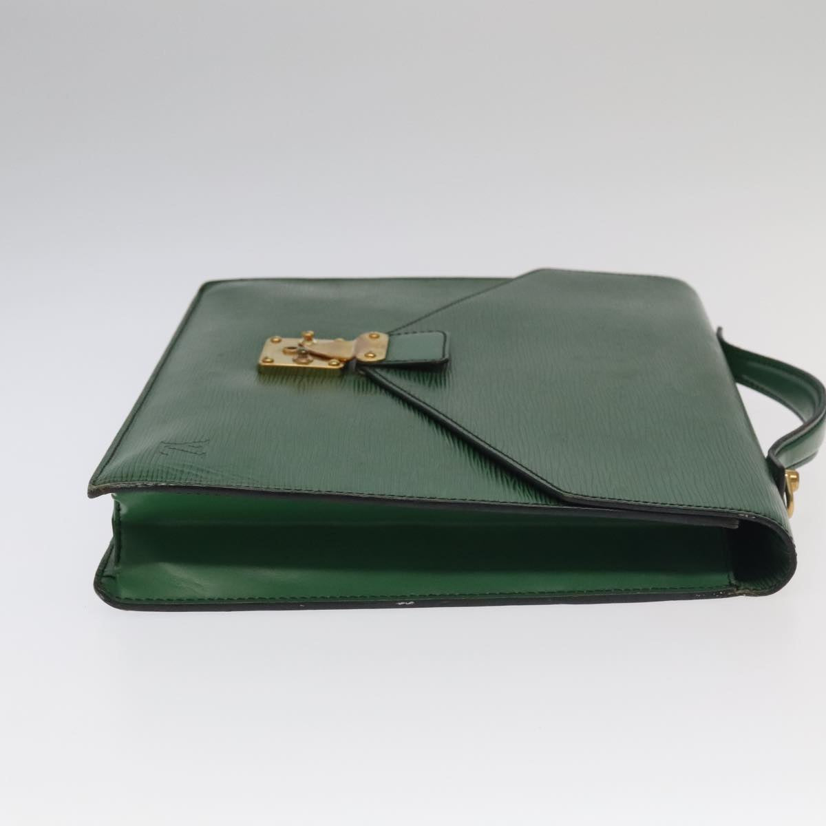 LOUIS VUITTON Epi Porte Documents Bandouliere Briefcase Green M54464 Auth 98045