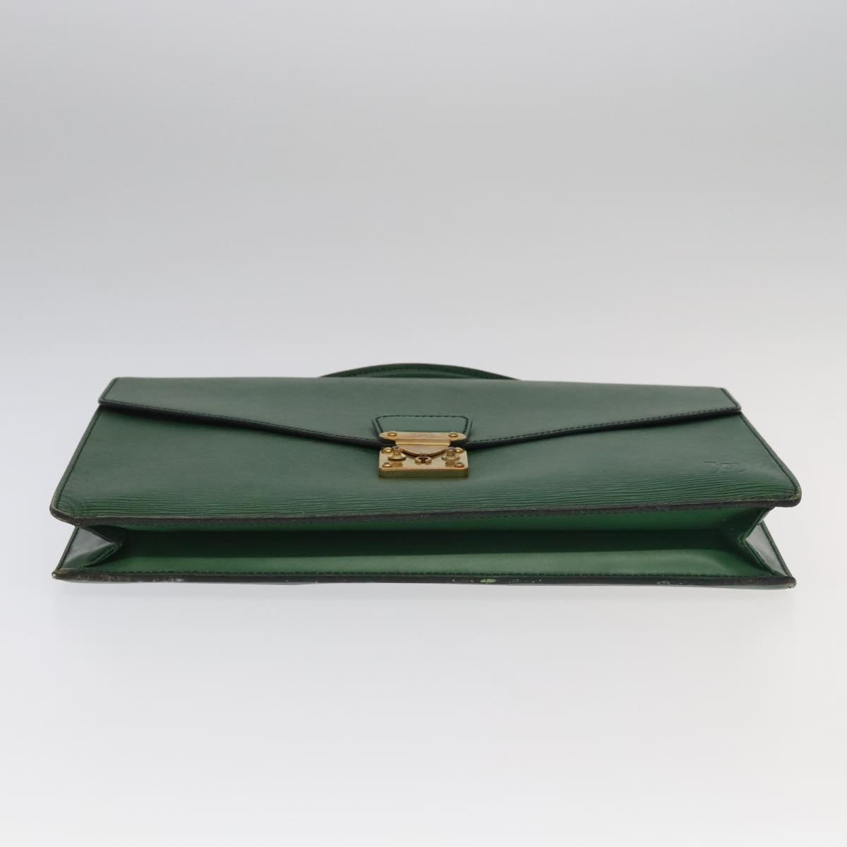 LOUIS VUITTON Epi Porte Documents Bandouliere Briefcase Green M54464 Auth 98045