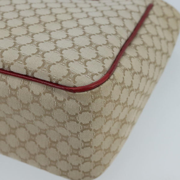 CELINE Macadam Canvas Hand Bag Beige Gold Auth 98068V