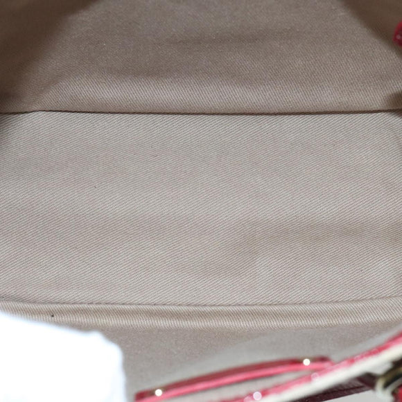 CELINE Macadam Canvas Hand Bag Beige Gold Auth 98068V