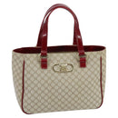 CELINE Macadam Canvas Hand Bag Beige Gold Auth 98068V-1