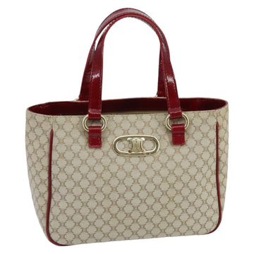 CELINE Macadam Canvas Hand Bag Beige Gold Auth 98068V