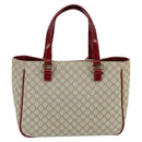 CELINE Macadam Canvas Hand Bag Beige Gold Auth 98068V-2