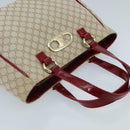 CELINE Macadam Canvas Hand Bag Beige Gold Auth 98068V-6