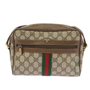 GUCCI GG Supreme Web Sherry Line Shoulder Bag PVC Beige 98 02 004 Auth 98076-13