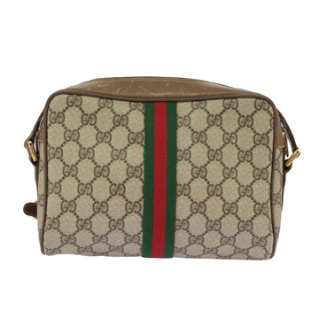 GUCCI GG Supreme Web Sherry Line Shoulder Bag PVC Beige 98 02 004 Auth 98076 - 0