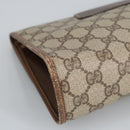 GUCCI GG Supreme Web Sherry Line Clutch Bag PVC Beige Red 156 01 030 Auth 98079-16