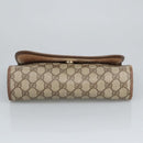 GUCCI GG Supreme Web Sherry Line Clutch Bag PVC Beige Red 156 01 030 Auth 98079-6