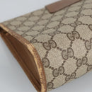 GUCCI GG Supreme Web Sherry Line Clutch Bag PVC Beige Red 89 01 030 Auth 98082-16