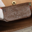 GUCCI GG Supreme Web Sherry Line Clutch Bag PVC Beige Red 89 01 030 Auth 98082-9