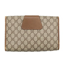 GUCCI GG Supreme Web Sherry Line Clutch Bag PVC Beige Red 89 01 030 Auth 98082-2