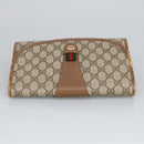 GUCCI GG Supreme Web Sherry Line Clutch Bag PVC Beige Red 89 01 030 Auth 98082-5
