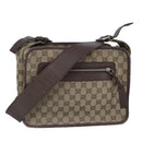 GUCCI GG Canvas Shoulder Bag Beige Silver 92555 Auth 98087-1