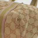 GUCCI GG Canvas Sherry Line Tote Bag Beige Gold pink 137396 Auth 98092-14