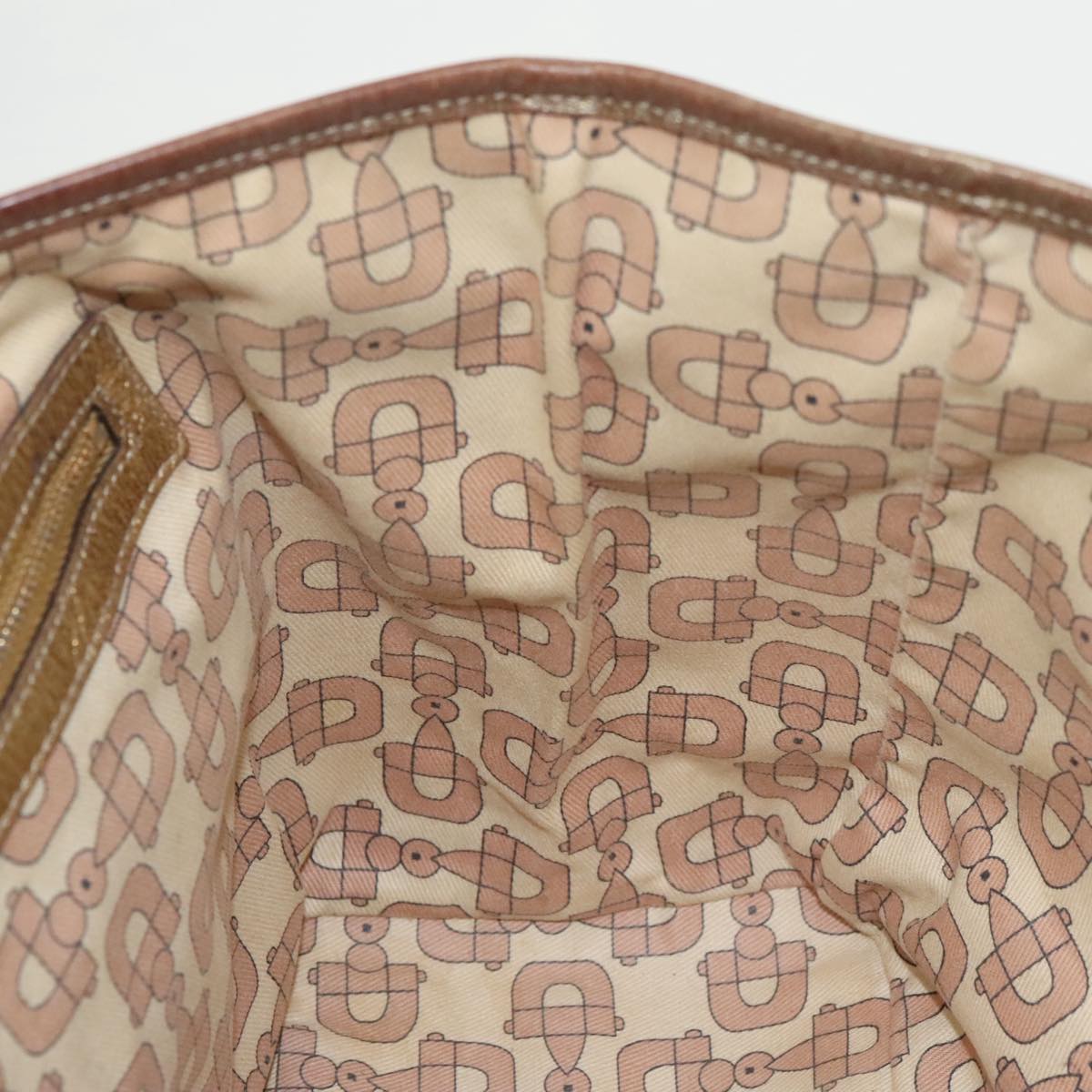 GUCCI GG Canvas Sherry Line Tote Bag Beige Gold pink 137396 Auth 98092