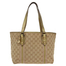 GUCCI GG Canvas Sherry Line Tote Bag Beige Gold pink 137396 Auth 98092-13