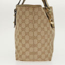 GUCCI GG Canvas Sherry Line Tote Bag Beige Gold pink 137396 Auth 98092-4