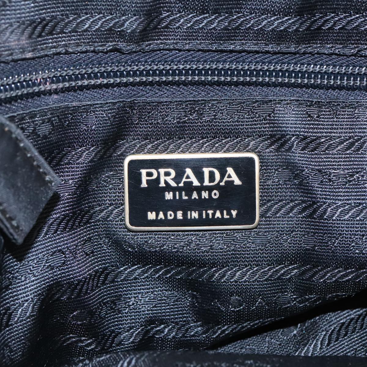 PRADA Chain Shoulder Bag Nylon Green Gold Auth 98097