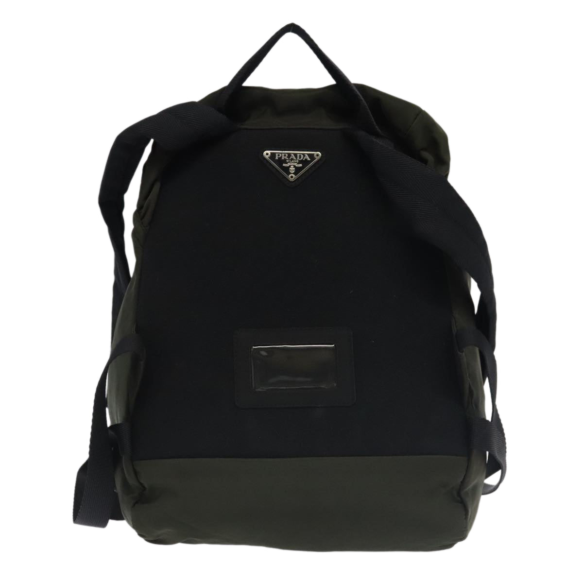 PRADA Backpack Nylon Khaki Silver Auth 98098 - 0