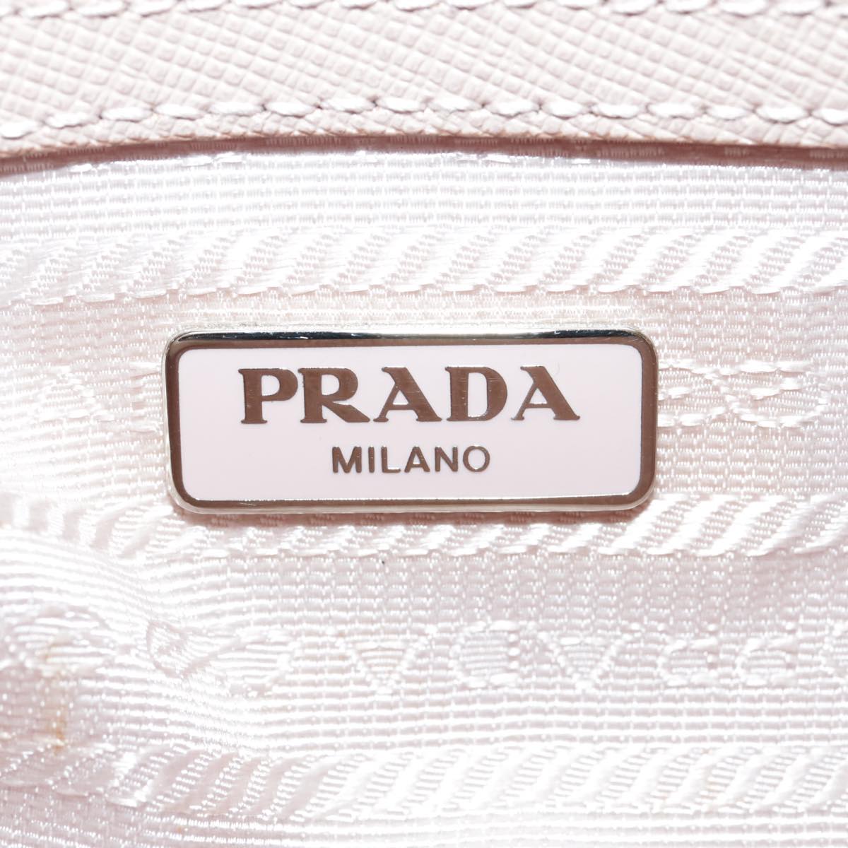 PRADA Chain Hand Bag Nylon 2way Pink Silver Auth 98099