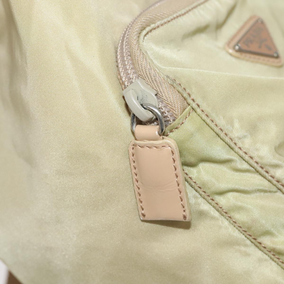 PRADA Backpack Nylon Khaki Silver Auth 98100