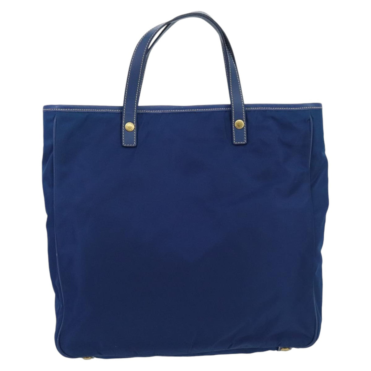 PRADA Hand Bag Nylon 2way Blue Gold Auth 98102