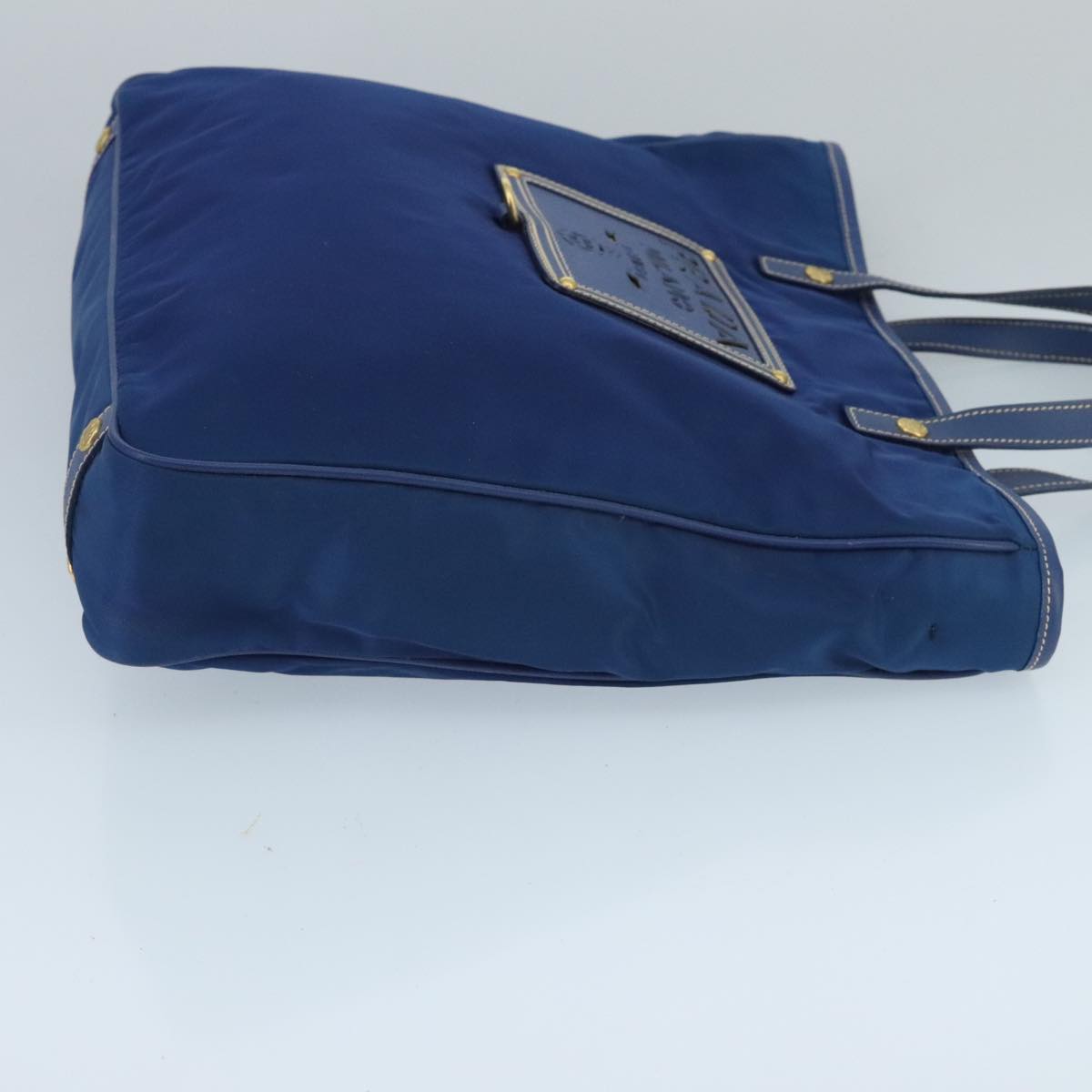 PRADA Hand Bag Nylon 2way Blue Gold Auth 98102