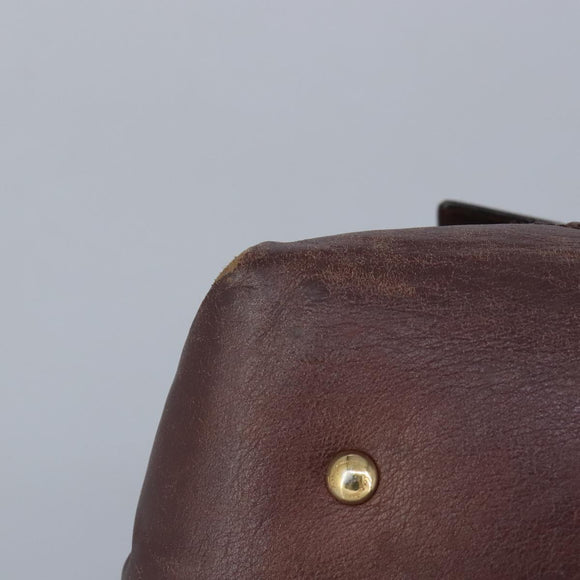 Salvatore Ferragamo Gancini Sofia Hand Bag Leather 2way Brown Gold Auth 98113