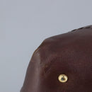 Salvatore Ferragamo Gancini Sofia Hand Bag Leather 2way Brown Gold Auth 98113-16