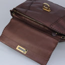 Salvatore Ferragamo Gancini Sofia Hand Bag Leather 2way Brown Gold Auth 98113-10