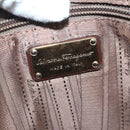 Salvatore Ferragamo Gancini Sofia Hand Bag Leather 2way Brown Gold Auth 98113-18