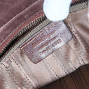 Salvatore Ferragamo Gancini Sofia Hand Bag Leather 2way Brown Gold Auth 98113-12