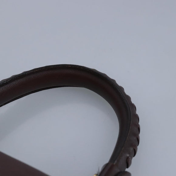 Salvatore Ferragamo Gancini Sofia Hand Bag Leather 2way Brown Gold Auth 98113