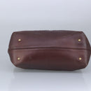 Salvatore Ferragamo Gancini Sofia Hand Bag Leather 2way Brown Gold Auth 98113-5