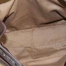 Salvatore Ferragamo Gancini Shoulder Bag Leather Brown Gold Auth 98117-10