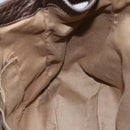 Salvatore Ferragamo Gancini Shoulder Bag Leather Brown Gold Auth 98117-19