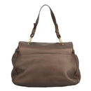 Salvatore Ferragamo Gancini Shoulder Bag Leather Brown Gold Auth 98117-2