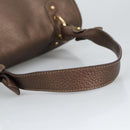 Salvatore Ferragamo Gancini Shoulder Bag Leather Brown Gold Auth 98117-7