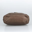 Salvatore Ferragamo Gancini Shoulder Bag Leather Brown Gold Auth 98117-5