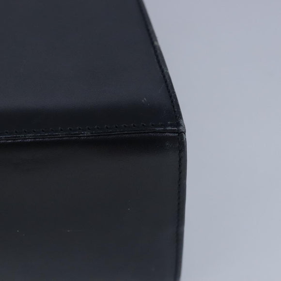 Salvatore Ferragamo Gancini Hand Bag Leather 2way Navy Gold Auth 98122